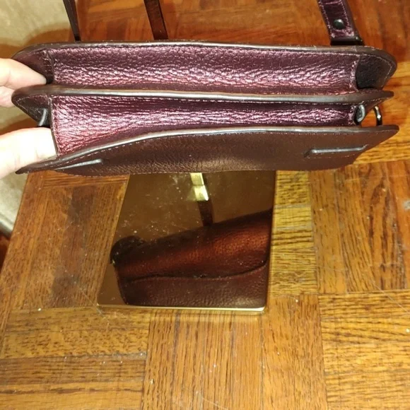 Coach Mini Swagger 2015 35995 Metallic Berry Leather Crossbody $350 Retail EUC - Picture 9 of 16